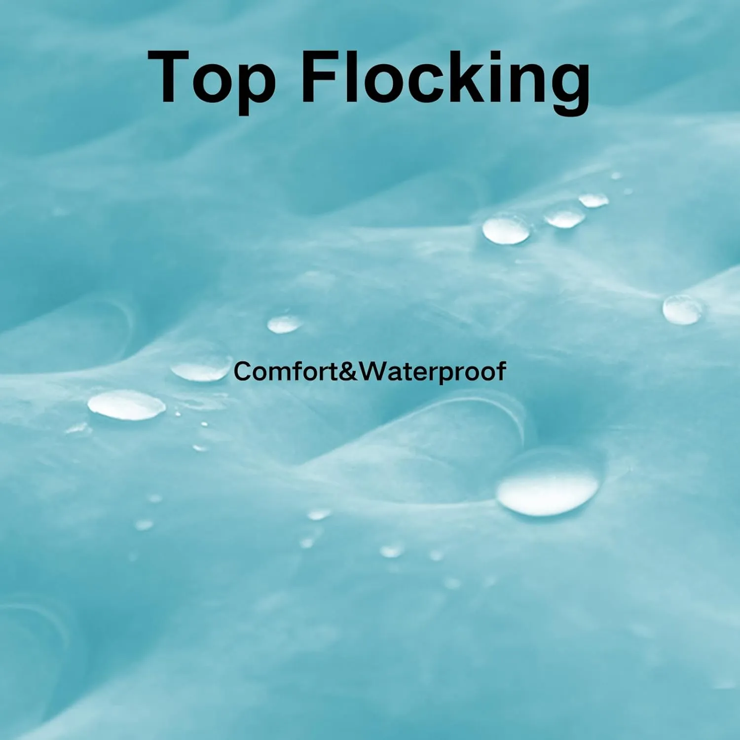 Full Size Air Mattress with Built in Pump, Air Bed with Portable Storage Bag, 18'' Blow up Mattress Suitable for Home and Guests, Top Flocking, 18" Full Sky Blue