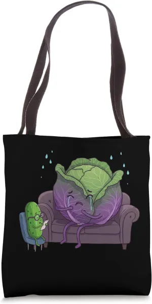 Funny Cabbage Vegetable Humor Art Therapy Design Tote Bag