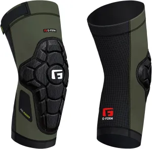 G-Form Pro-Rugged MTB Knee Guards - Adjustable Knee Pads for Athletes - Durable & Breathable Knee Guards for Biking & Cycling - Protective Knee Guards for Men & Women - Army Green, Adult XS