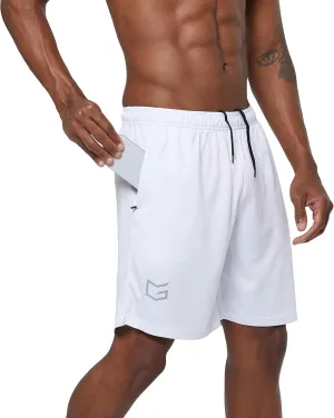 G Gradual Men's Workout Running Shorts Quick Dry Lightweight Gym Shorts with Zip Pockets