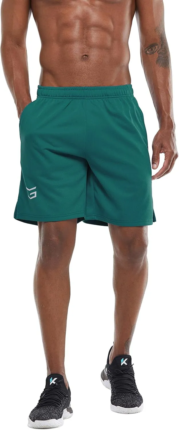 G Gradual Men's Workout Running Shorts Quick Dry Lightweight Gym Shorts with Zip Pockets