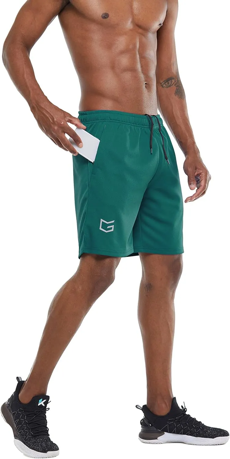 G Gradual Men's Workout Running Shorts Quick Dry Lightweight Gym Shorts with Zip Pockets