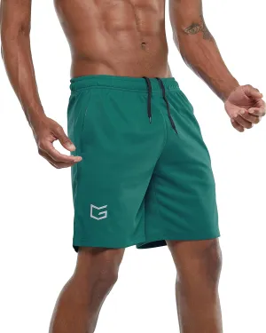 G Gradual Men's Workout Running Shorts Quick Dry Lightweight Gym Shorts with Zip Pockets
