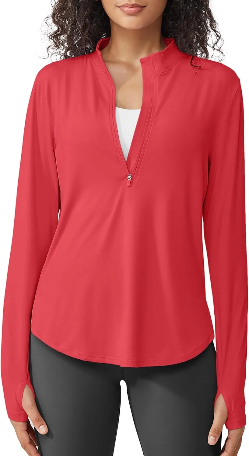 G4Free Womens UPF 50  Sun Shirts Lightweight Quick Dry Long Sleeve Workout Tops Lightweight Running Pullover