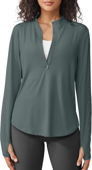 G4Free Womens UPF 50  Sun Shirts Lightweight Quick Dry Long Sleeve Workout Tops Lightweight Running Pullover