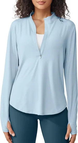 G4Free Womens UPF 50  Sun Shirts Lightweight Quick Dry Long Sleeve Workout Tops Lightweight Running Pullover