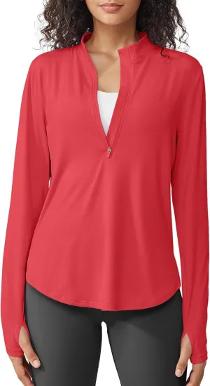 G4Free Womens UPF 50  Sun Shirts Lightweight Quick Dry Long Sleeve Workout Tops Lightweight Running Pullover