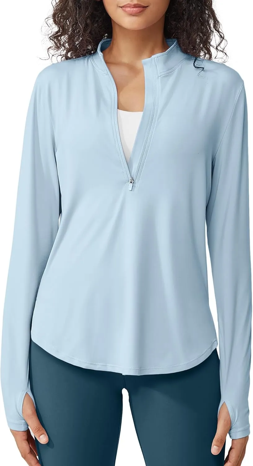 G4Free Womens UPF 50  Sun Shirts Lightweight Quick Dry Long Sleeve Workout Tops Lightweight Running Pullover