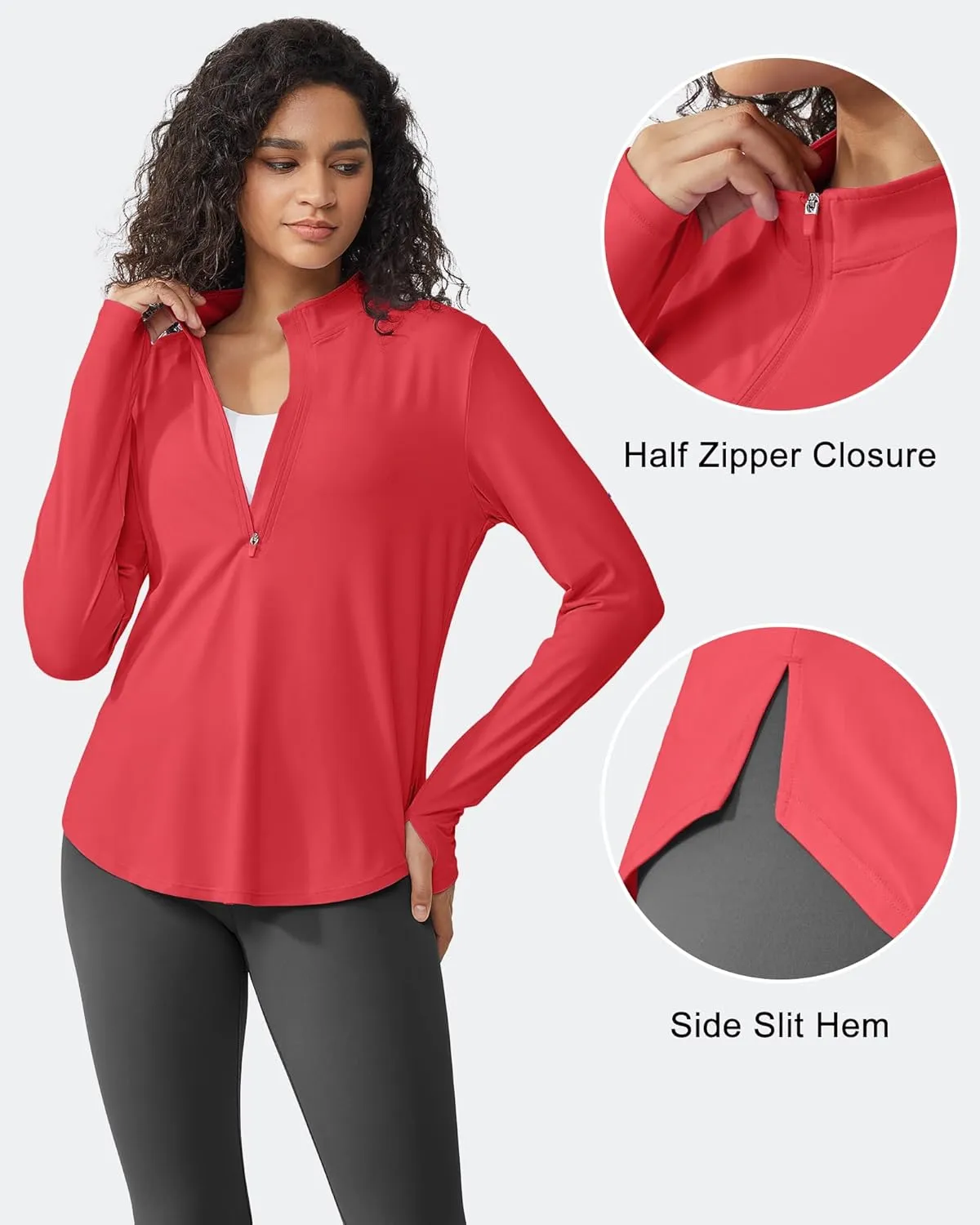 G4Free Womens UPF 50  Sun Shirts Lightweight Quick Dry Long Sleeve Workout Tops Lightweight Running Pullover