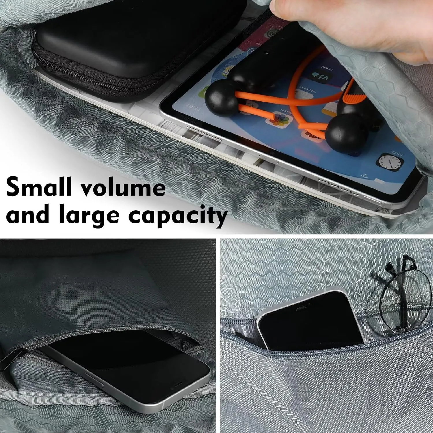 GAENMESH Drawstring Backpack Bag for Sports Lightweight Foldable Gym Bag with Sturdy Draw Cord Shoulder Strap Hiking Travel Camping