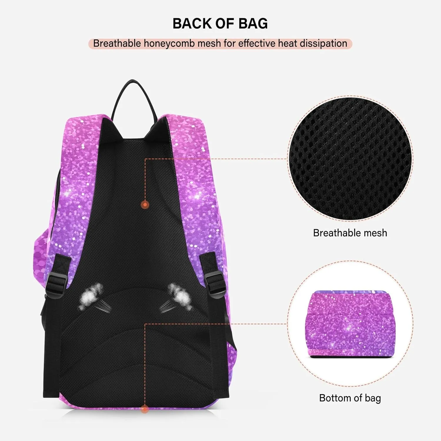 GAIGEO Racket Bag, Multiple Storage Compartments, Foldable Racket Pocket