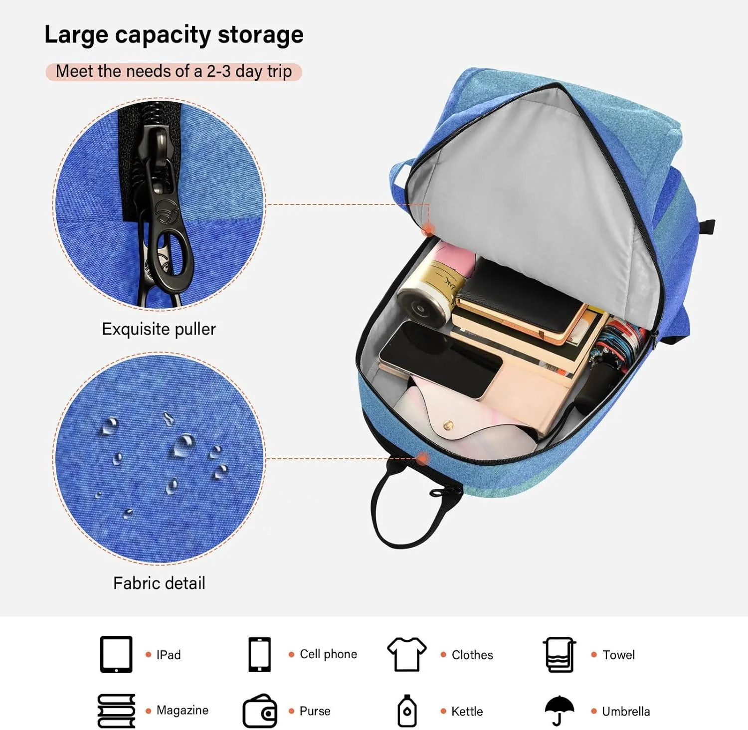 GAIGEO Teal Turquoise Glitter Sparkle Racket Bag, Multilayer Design Pickle Ball Bag, Sports and Daily Use