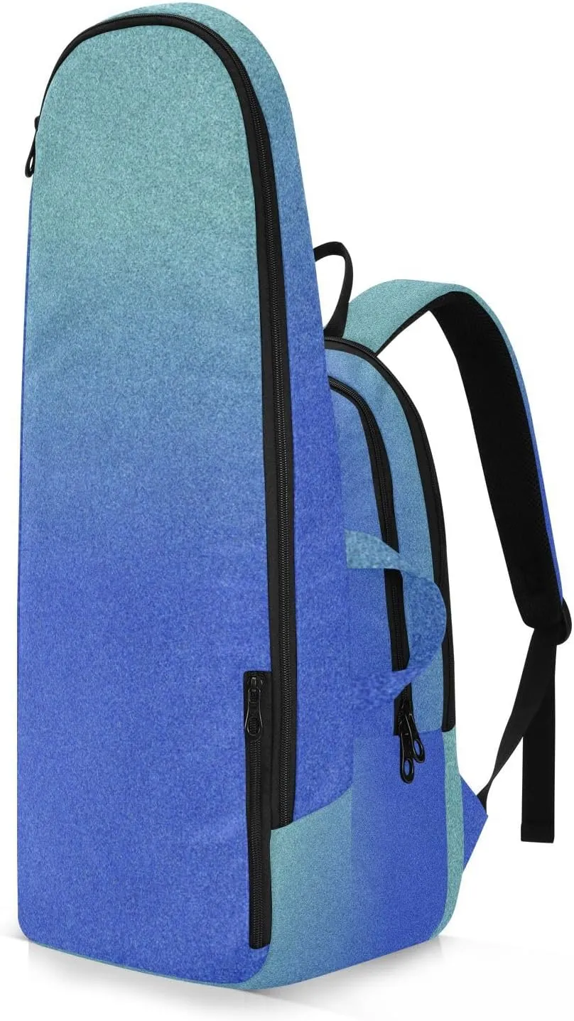 GAIGEO Teal Turquoise Glitter Sparkle Racket Bag, Multilayer Design Pickle Ball Bag, Sports and Daily Use