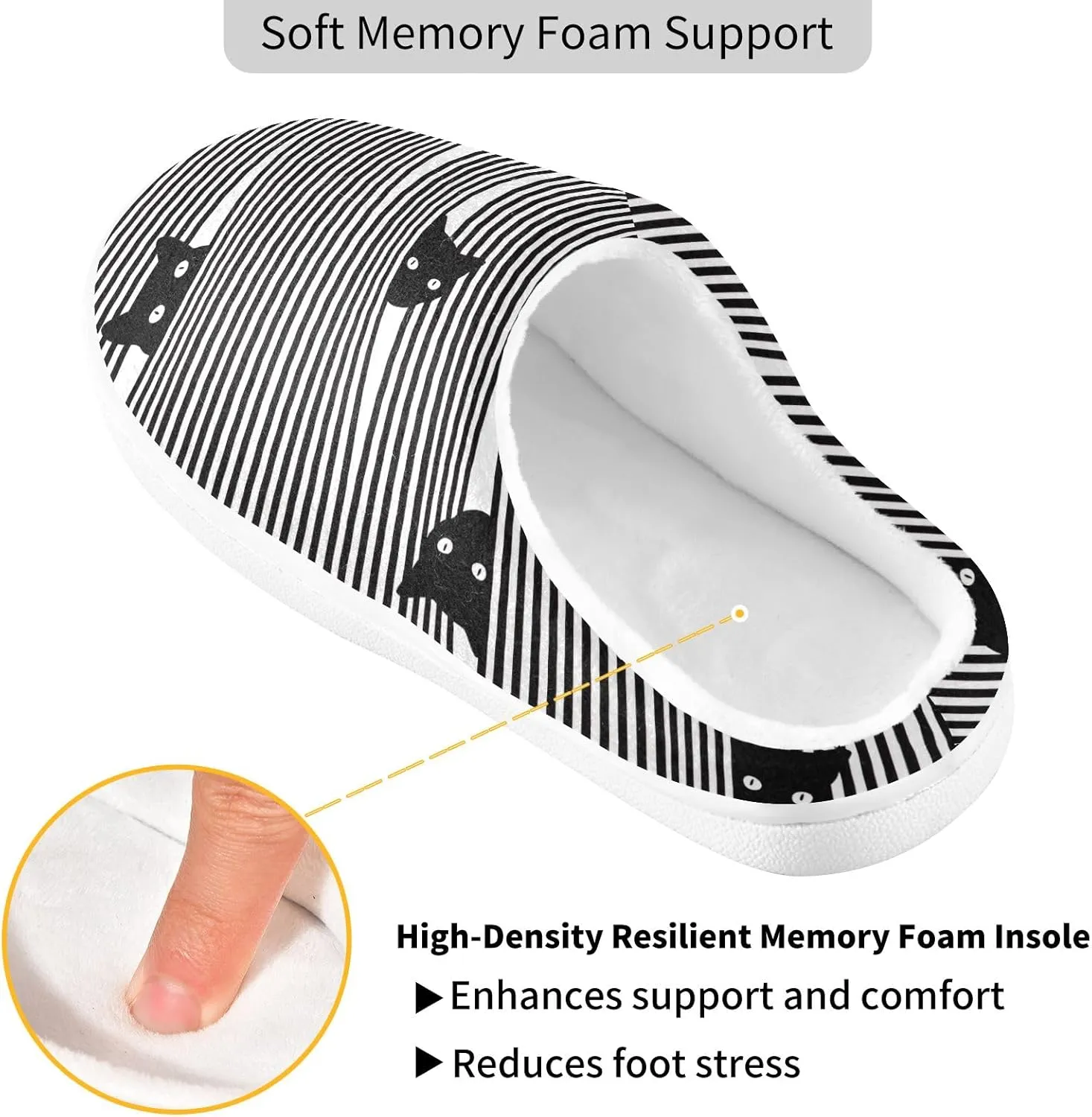 GAIGEO Womens House Slippers Cute Sleeping Pandas, Mens Memory Foam Slippers for Indoor Bedroom, Warm Winter House Shoes