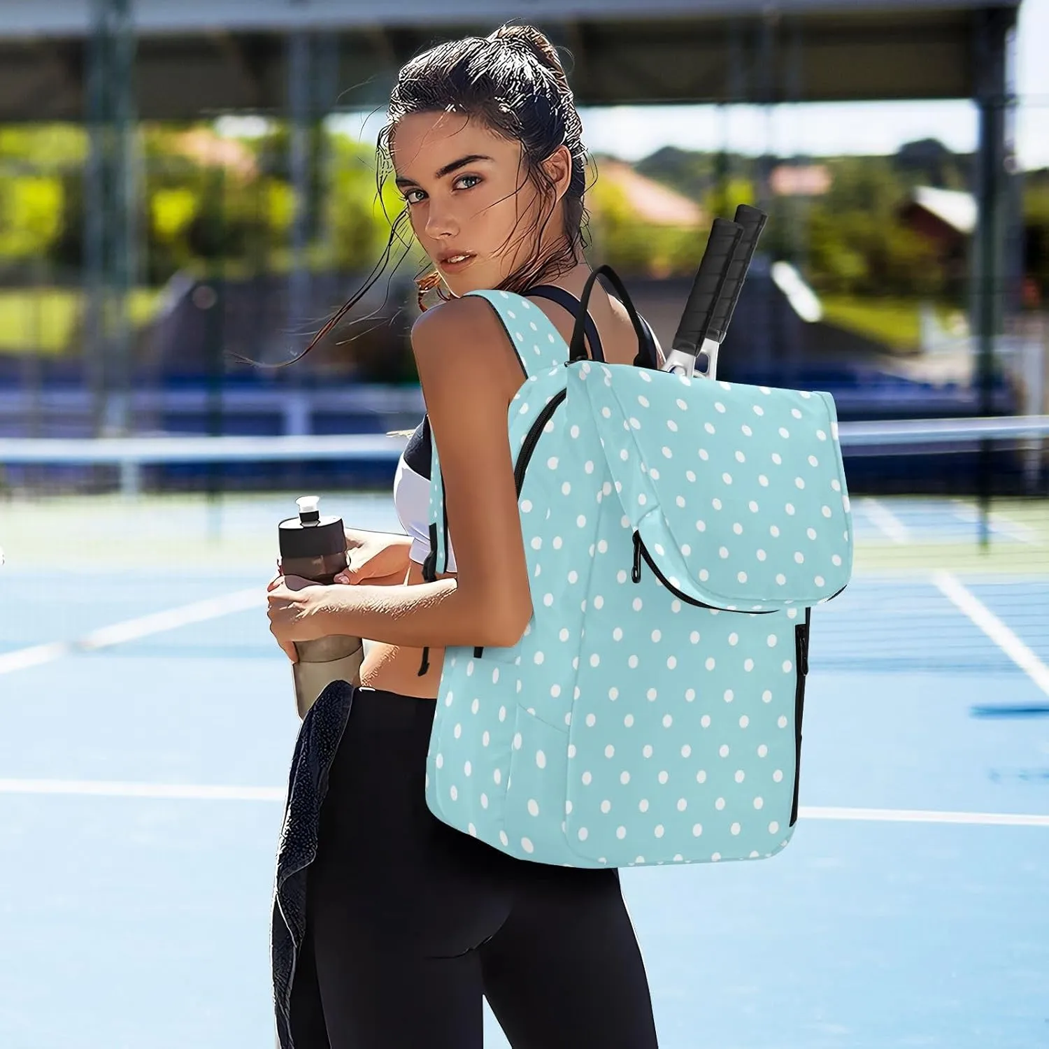 GAIGEO Yellow Amethyst Gradient Ombre Racket Bag, Multilayer Design Tennis Ball Bag, Sports and Daily Use