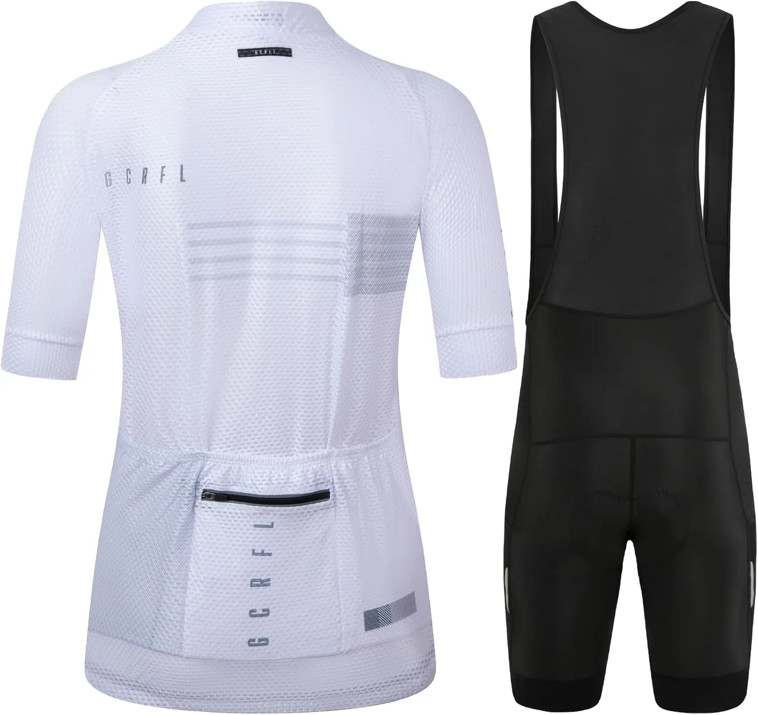 GCRFL Women's Cycling Jersey Sets Road Bike Jersey Riding Shirts Highly Breathable, Bib Shorts with Pockets and 4D Padded