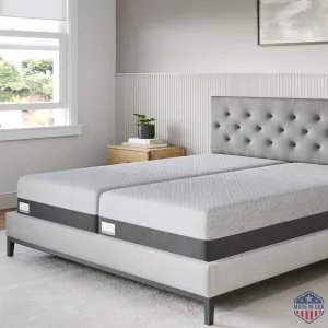 Gel Memory Foam Mattress in a Box, Made in The USA, CertiPUR-US Bed, 12 inch Soft - Split King