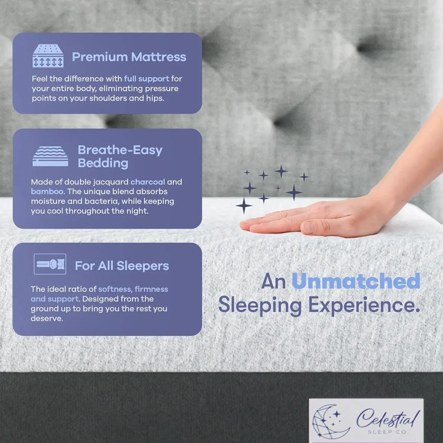 Gel Memory Foam Mattress in a Box, Made in The USA, CertiPUR-US Bed, 12 inch Soft - Split King