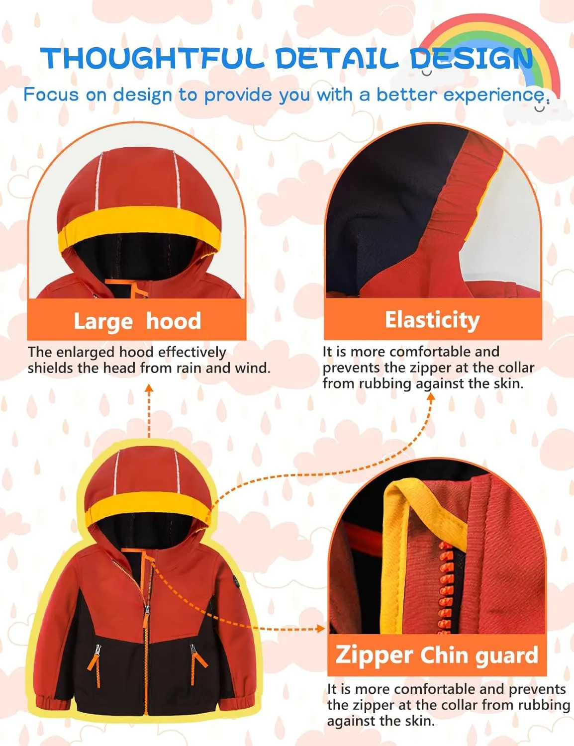 GEMYSE Toddler Boys Jacket Waterproof Baby Kids Windbreaker Jacket Fleece Toddler Coat Spring Fall Outerwear