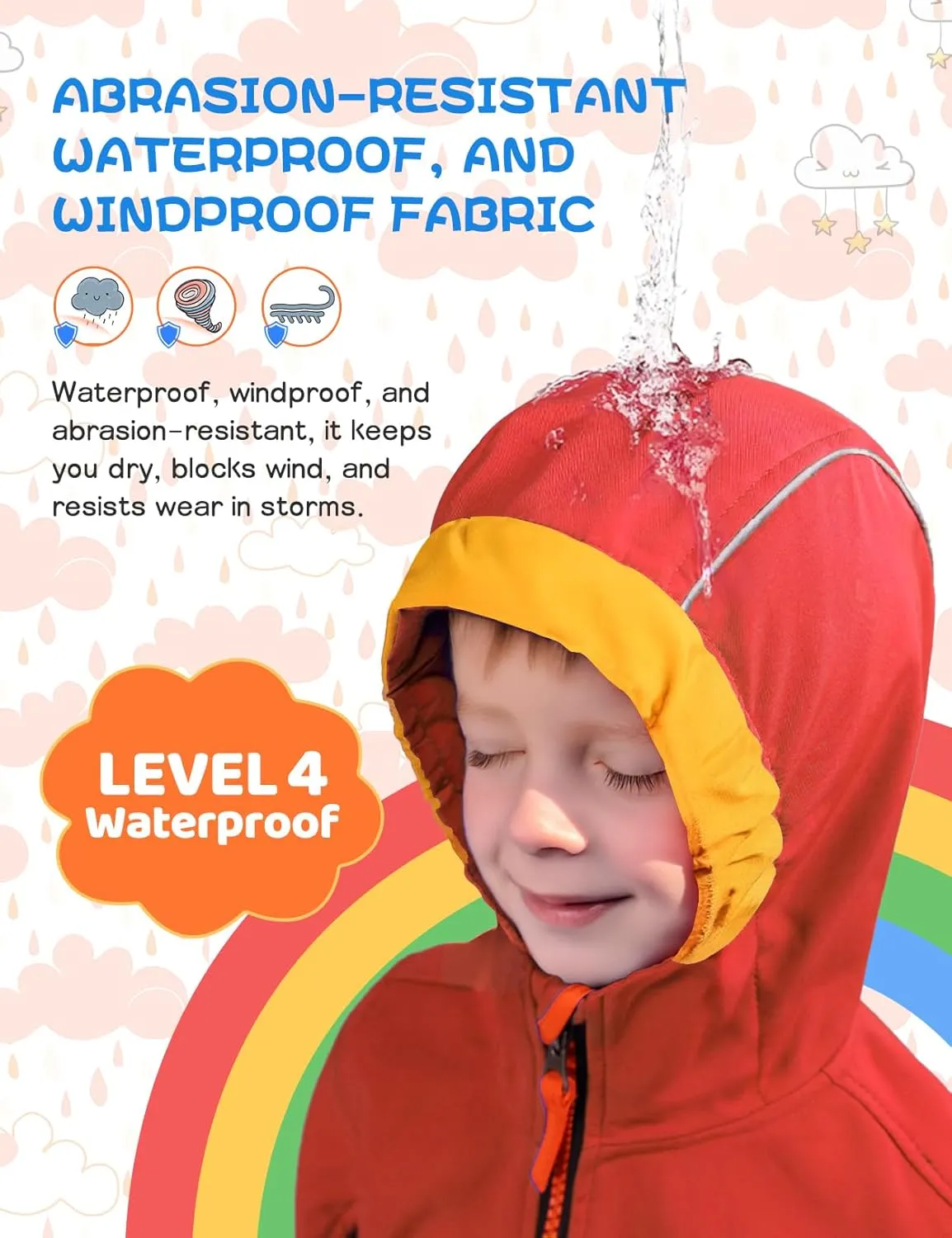 GEMYSE Toddler Boys Jacket Waterproof Baby Kids Windbreaker Jacket Fleece Toddler Coat Spring Fall Outerwear