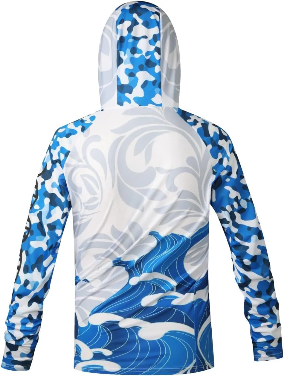 GEN-AIS GEAR Premium Fishing Hoodie Shirt with Face Mask - Ultra-Lightweight, Breathable, and Quick-Dry