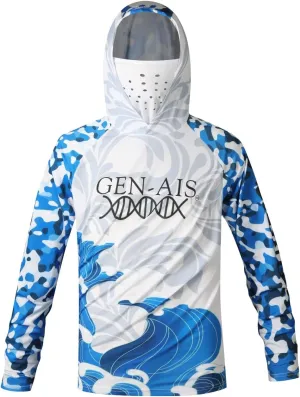 GEN-AIS GEAR Premium Fishing Hoodie Shirt with Face Mask - Ultra-Lightweight, Breathable, and Quick-Dry