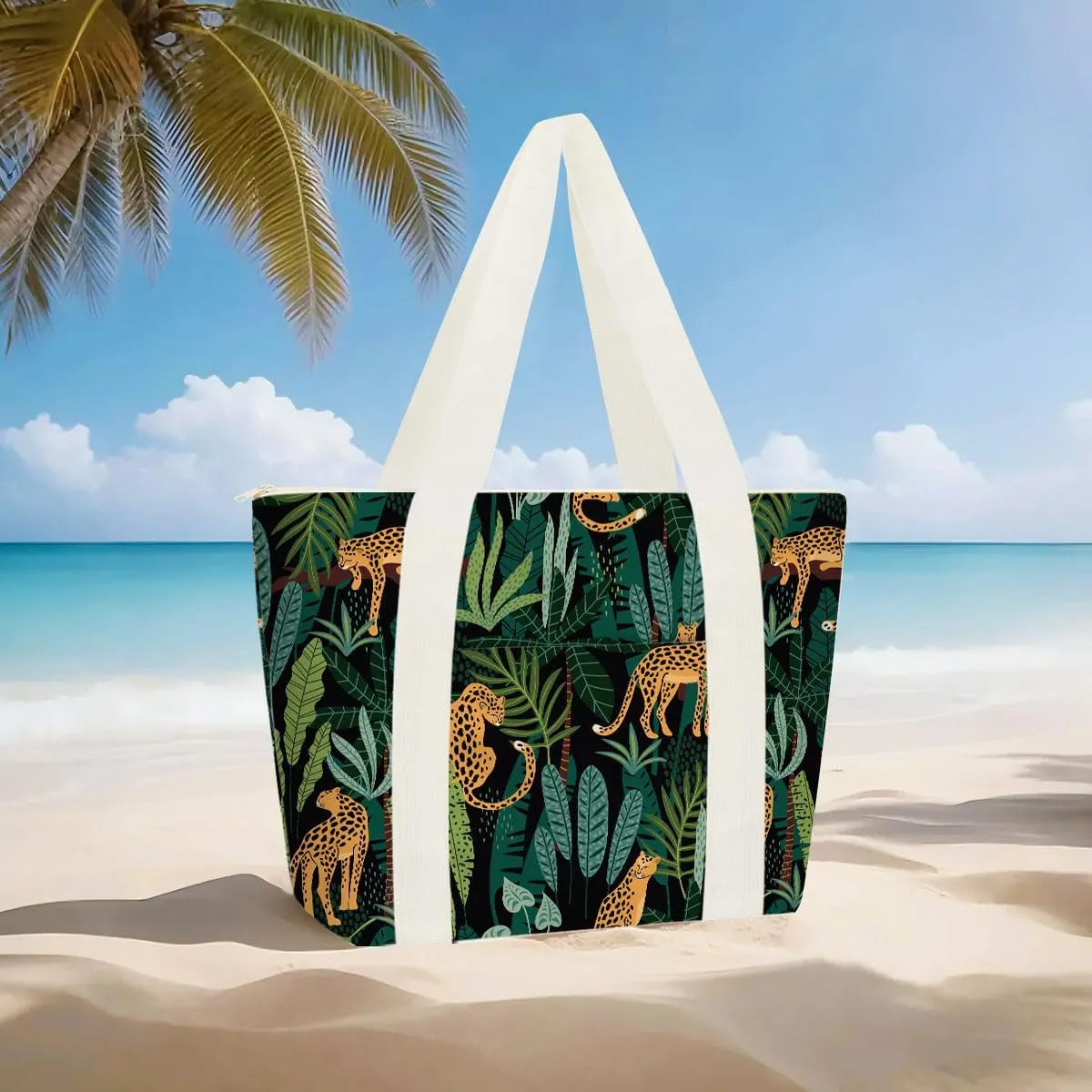 gfuhlre Beach Bag Wet Bag Waterproof Sandproof Women Beach Tote for Friends Travel Gifts with Wet Compartment for Pool Gym