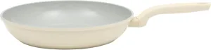 Gibson Home Barnsdall Large 12 Inch Aluminum Fry Pan Cookware Non-Toxic Premium Ceramic Non Stick Frying Pan, Kitchen Egg Pan, Omelet Pan, Always Pan, Pots and Pans, Linen White, Induction Safe