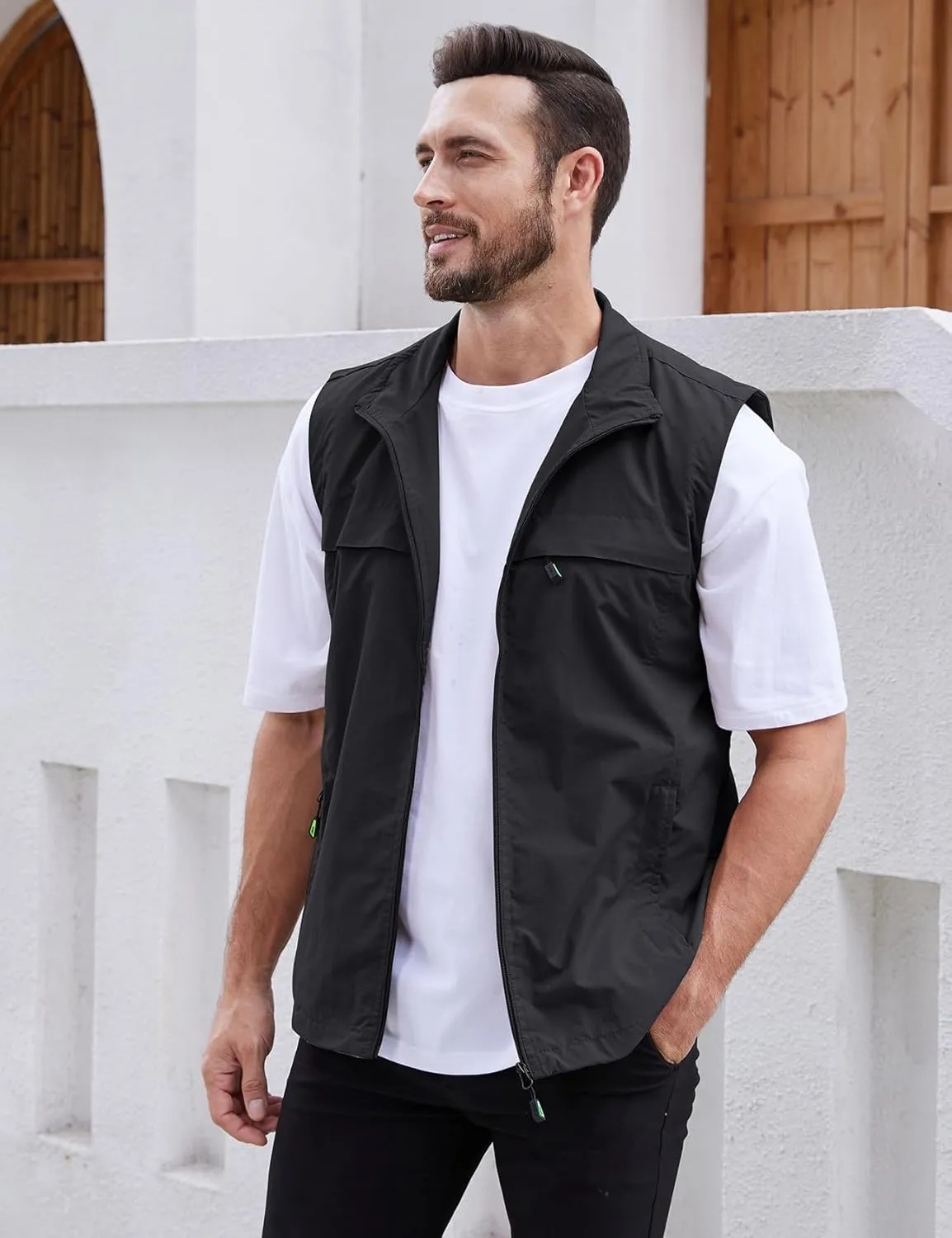 Gihuo Men's Lightweight Quick Dry Outdoor Multi Pockets Fishing Vest