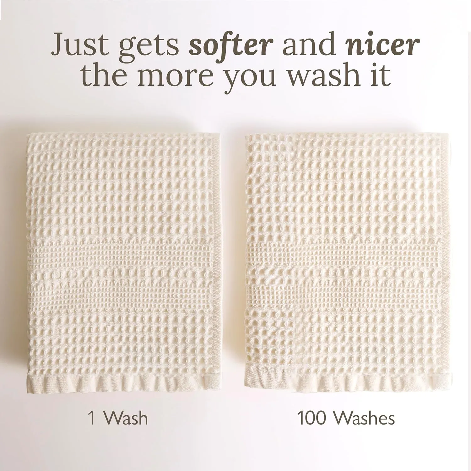 GILDEN TREE Waffle Towels for Bathroom, 100% Cotton Quick Dry Towel, Waffle Bath Towels Large, Absorbent Lightweight Travel Towel, Bath Towels Set of 2, Classic Style (Pewter)