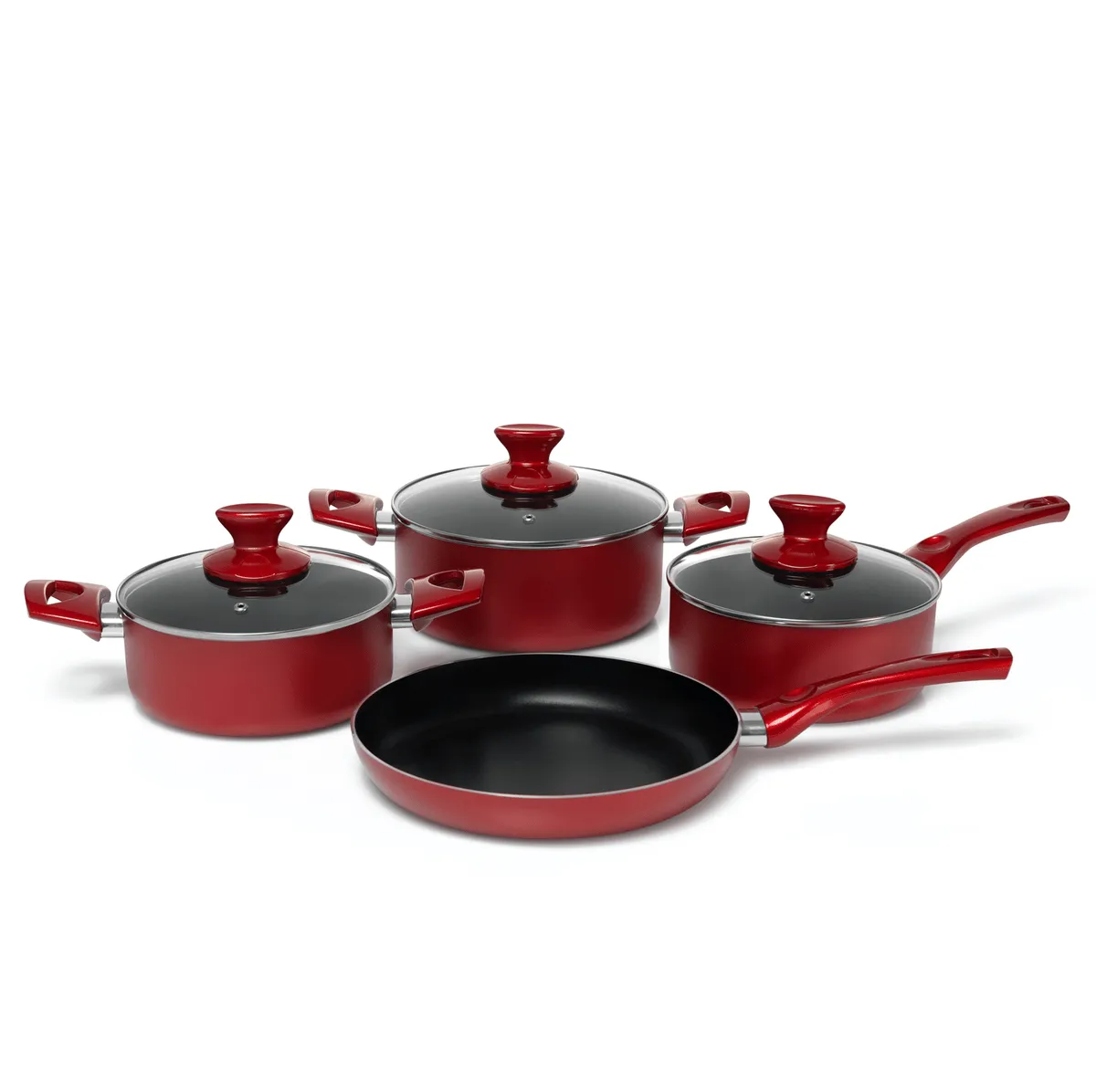Global 7 Piece Red Non-Stick Set