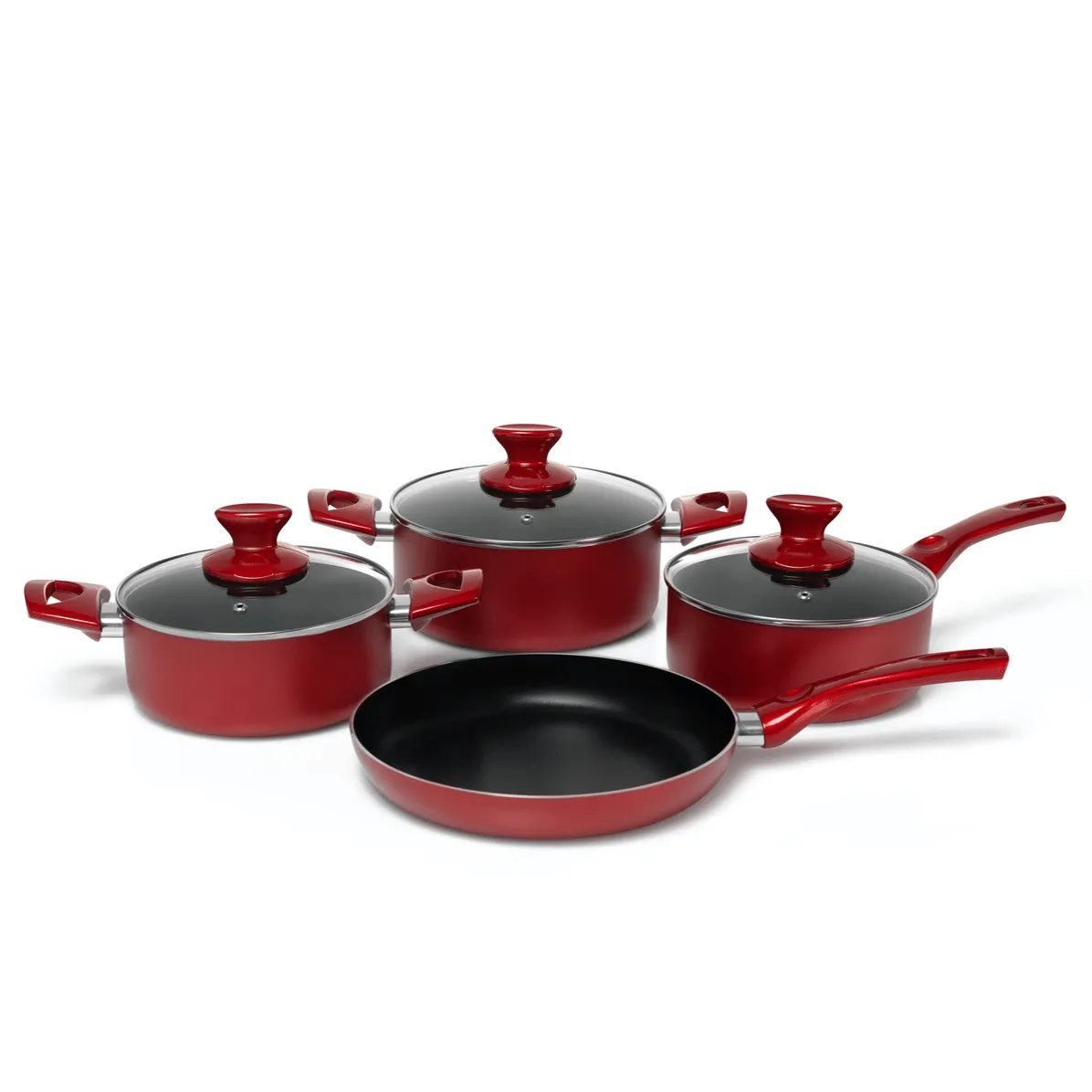 Global 7 Piece Red Non-Stick Set