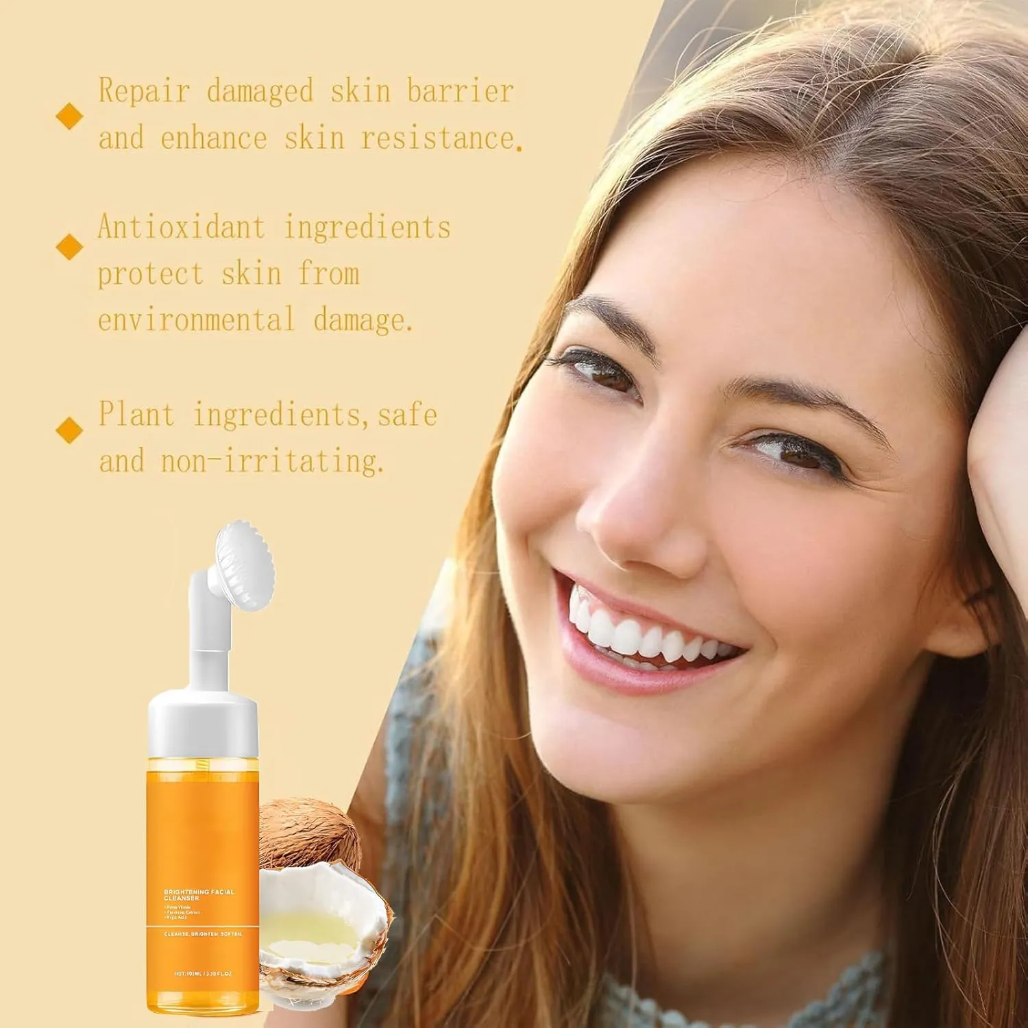 Glow Wash Turmeric Face Wash with Brush, Glow Wash, Glow Scrub, Care Turmeric Face Wash, Cleansing Pads (1Bag 150ml)
