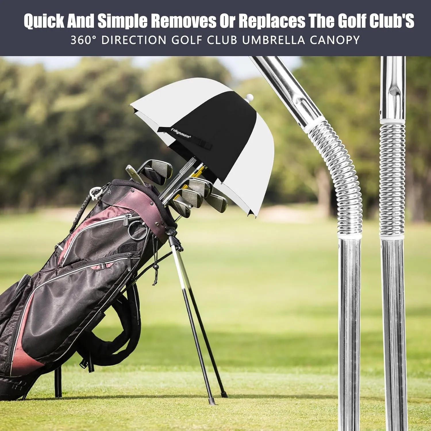 Golf Bag Umbrella For Club Protection Golf Club Umbrella Rain Cover Flex Umbrella