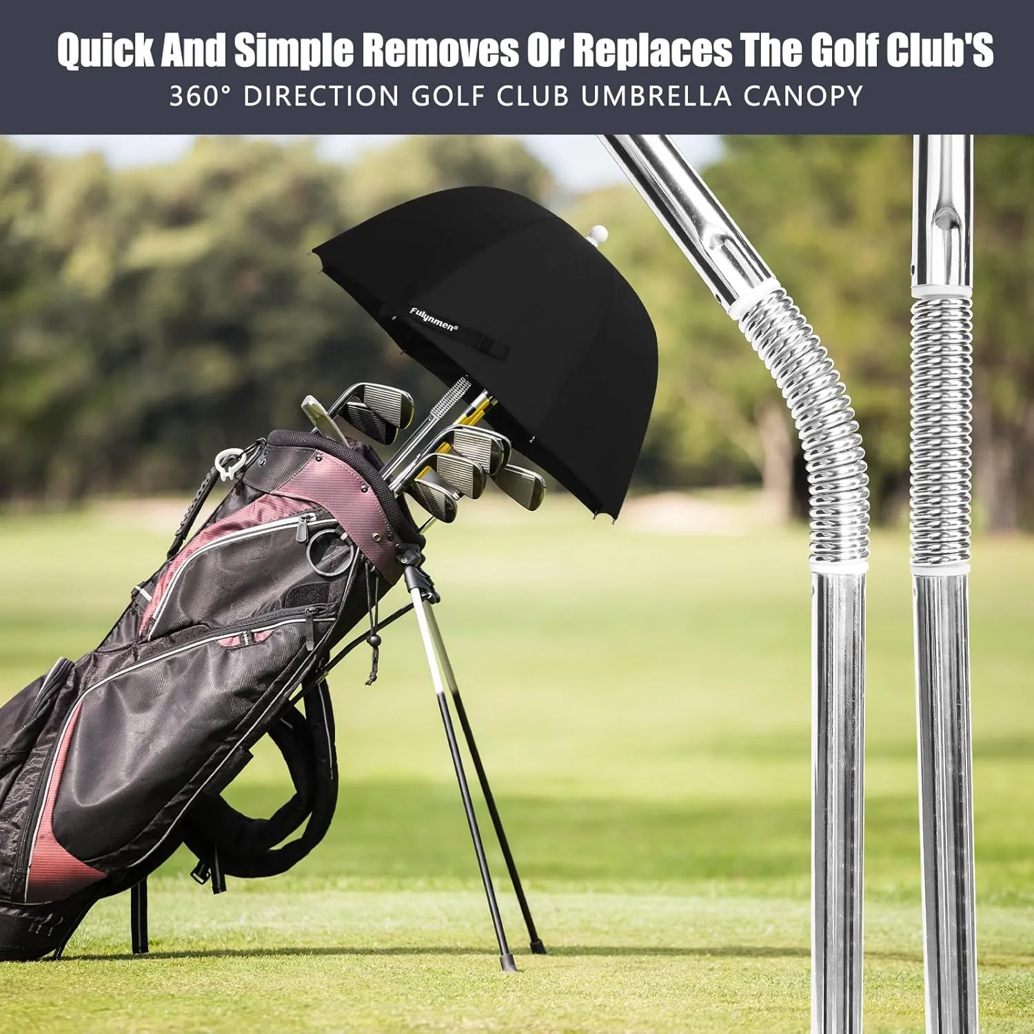 Golf Bag Umbrella For Club Protection Golf Club Umbrella Rain Cover Flex Umbrella