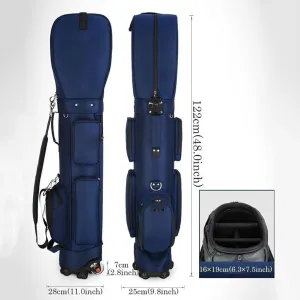 Golf Cart Bag for Men and Women, 5 Dividers Top, Rolling Club with Wheels Strap, Lightweight for Driving Range
