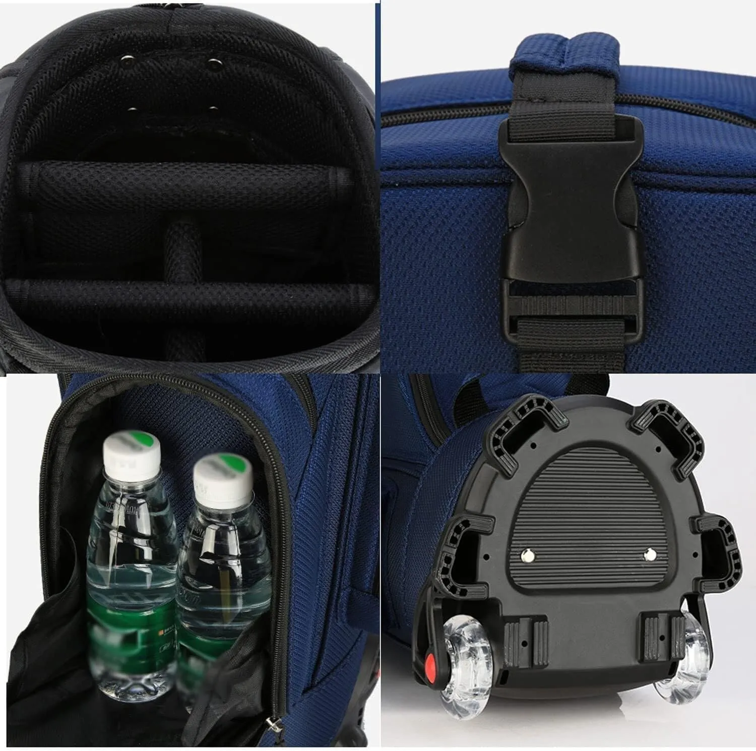 Golf Cart Bag for Men and Women, 5 Dividers Top, Rolling Club with Wheels Strap, Lightweight for Driving Range