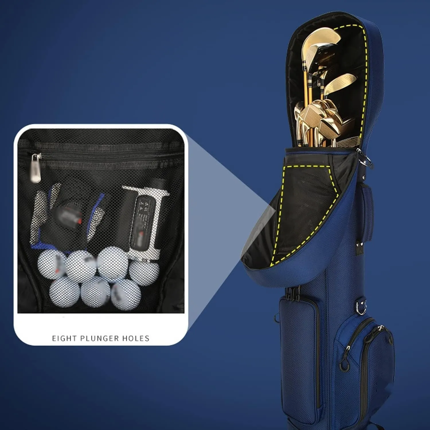 Golf Cart Bag for Men and Women, 5 Dividers Top, Rolling Club with Wheels Strap, Lightweight for Driving Range