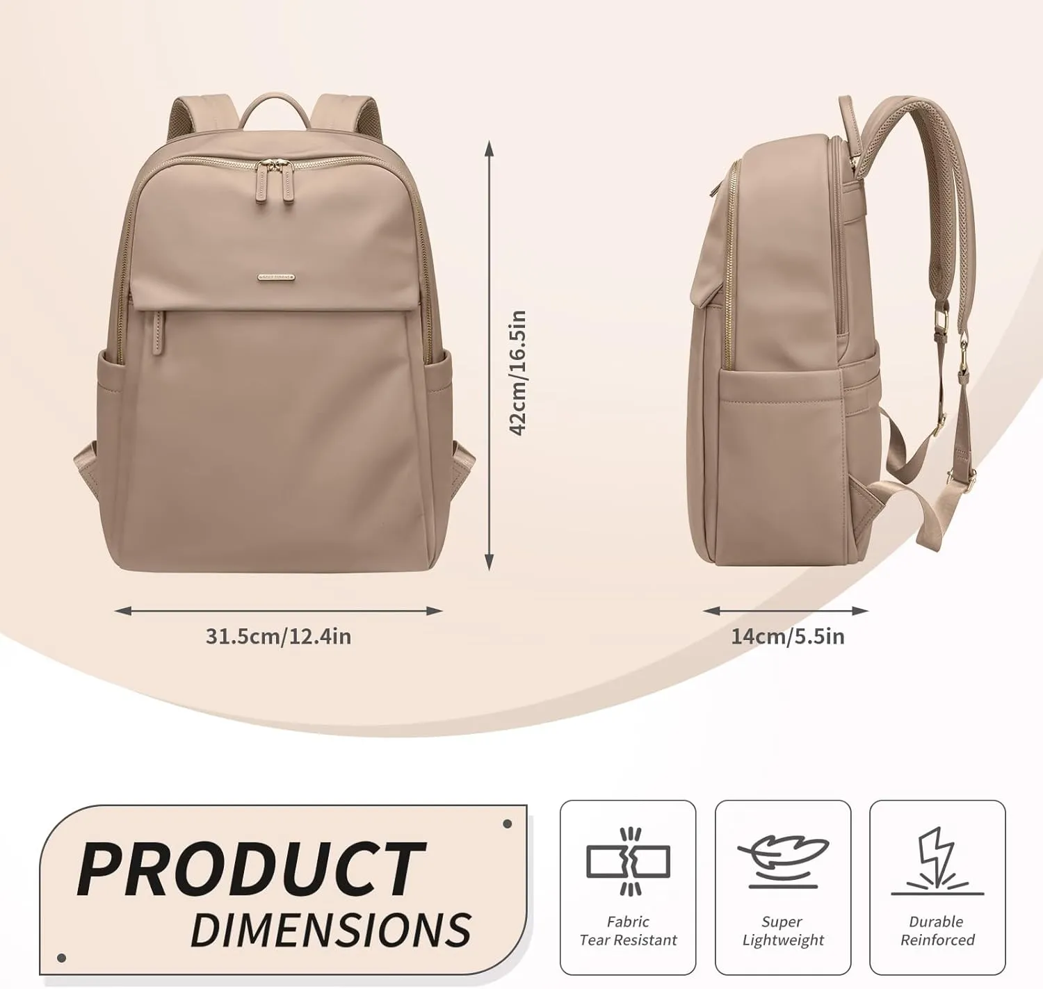 GOLF SUPAGS Women Laptop Backpack with Separate Laptop Compartment Fits 15.6 Inch Notebook Casual Daypack for Work Travel College Backpack Book Bags
