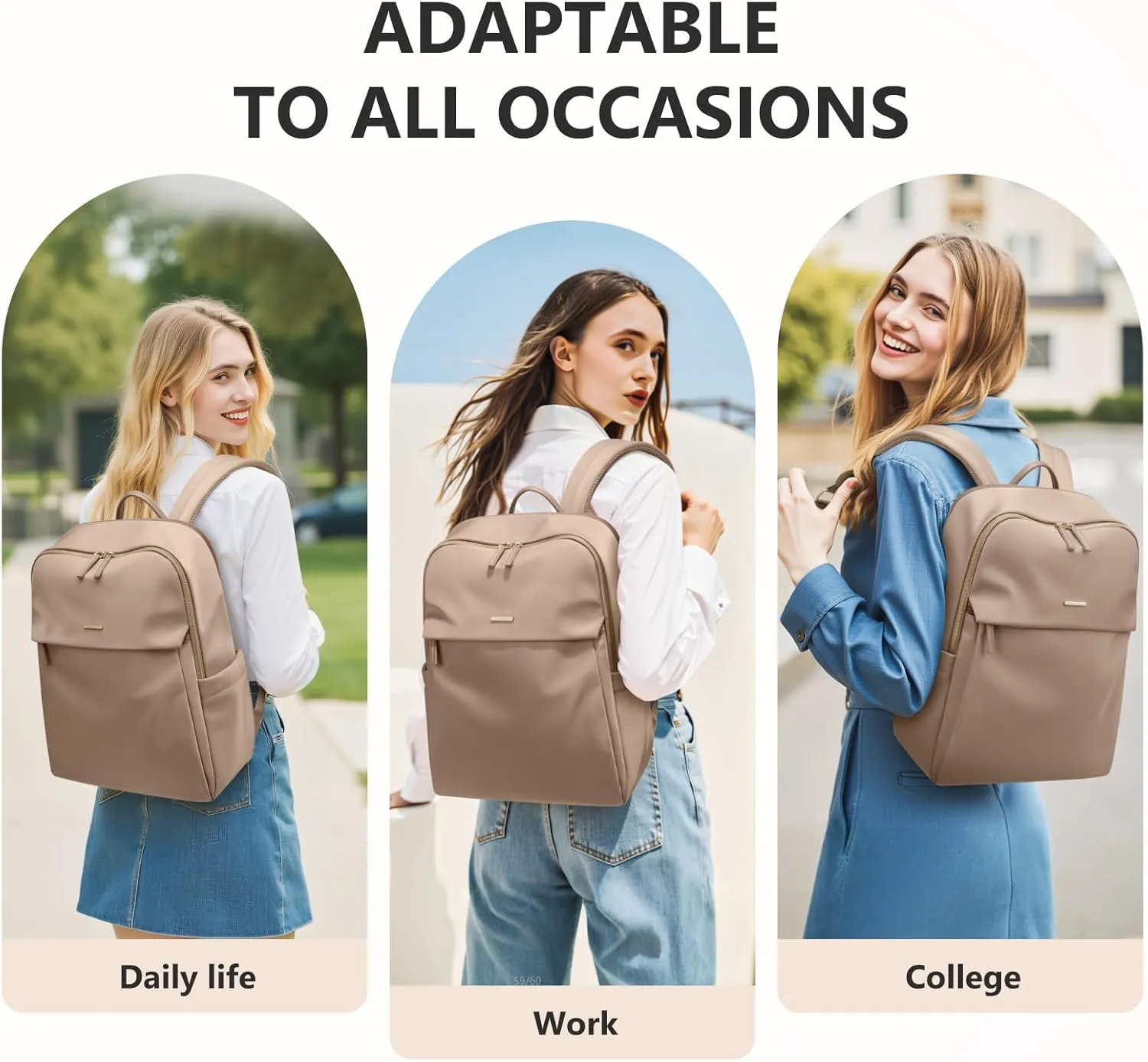 GOLF SUPAGS Women Laptop Backpack with Separate Laptop Compartment Fits 15.6 Inch Notebook Casual Daypack for Work Travel College Backpack Book Bags