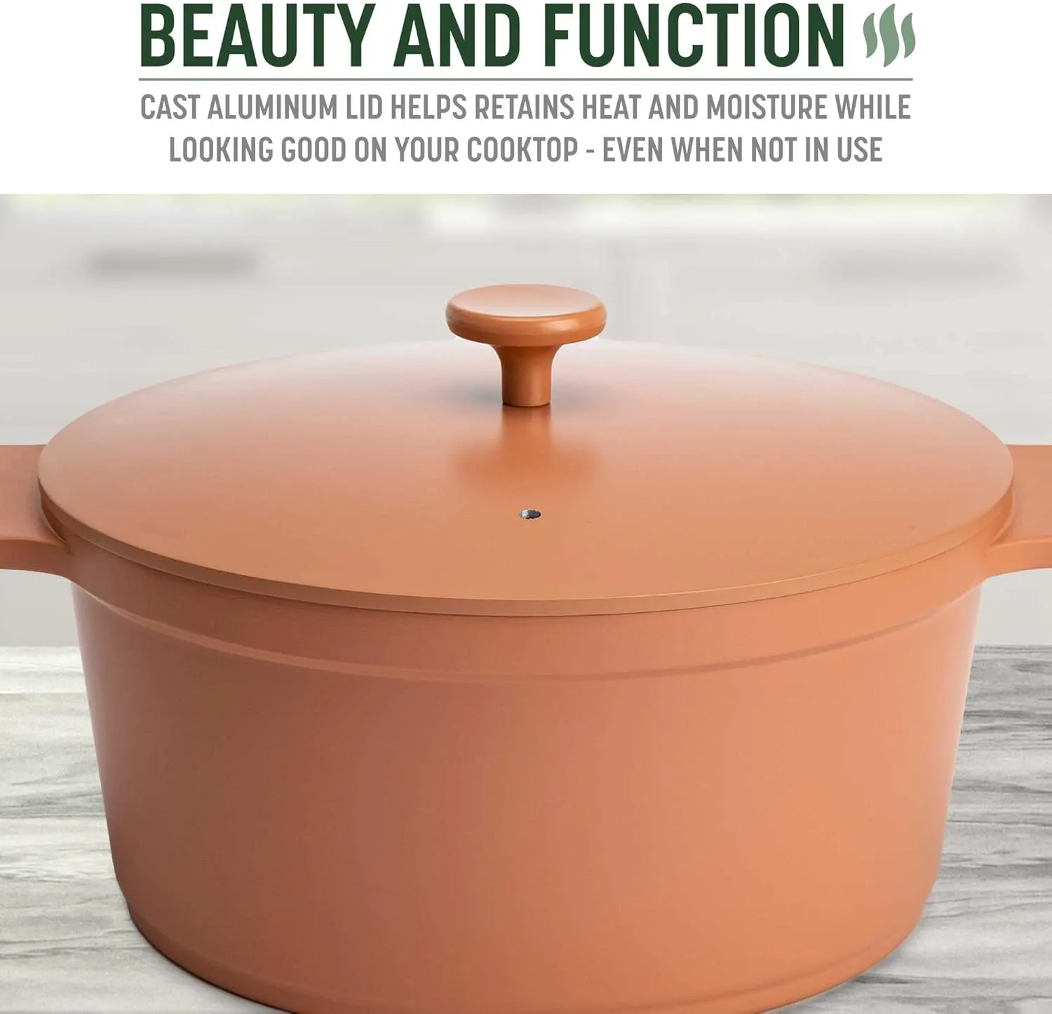 Goodful All-In-One Pot, Multilayer Nonstick, High Performance Cast Dutch Oven With Matching Lid, Roasting Rack And Turner, Made Without PFOA, Dishwasher Safe Cookware, 4.7-Quart, Terracotta