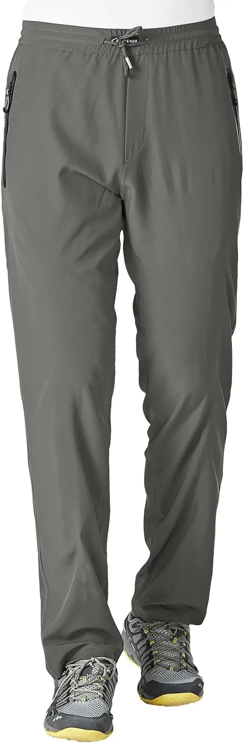 Gopune Men's Lightweight Hiking Running Sweatpants Quick Dry Outdoor Athletic Casual Pants with Zipper Pockets