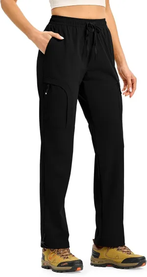 Gopune Women's Hiking Cargo Pants Lightweight Quick Dry Water Resistant Camping Work Travel Pants