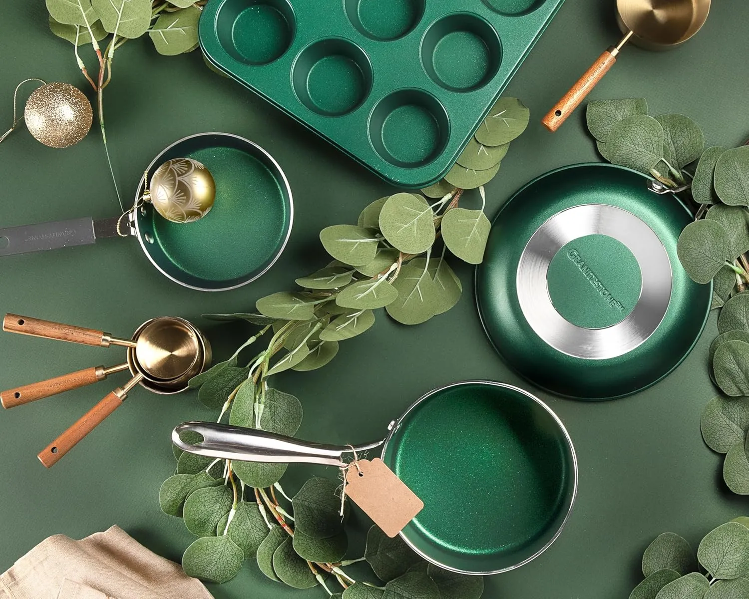 Granitestone 10 Inch Emerald Green Pan for Cooking, Non Stick Frying Pans Nonstick Frying Pan Skillet for Eggs, Omelette, Non Stick Pans, PFOA PFOS Free Oven & Dishwasher Safe