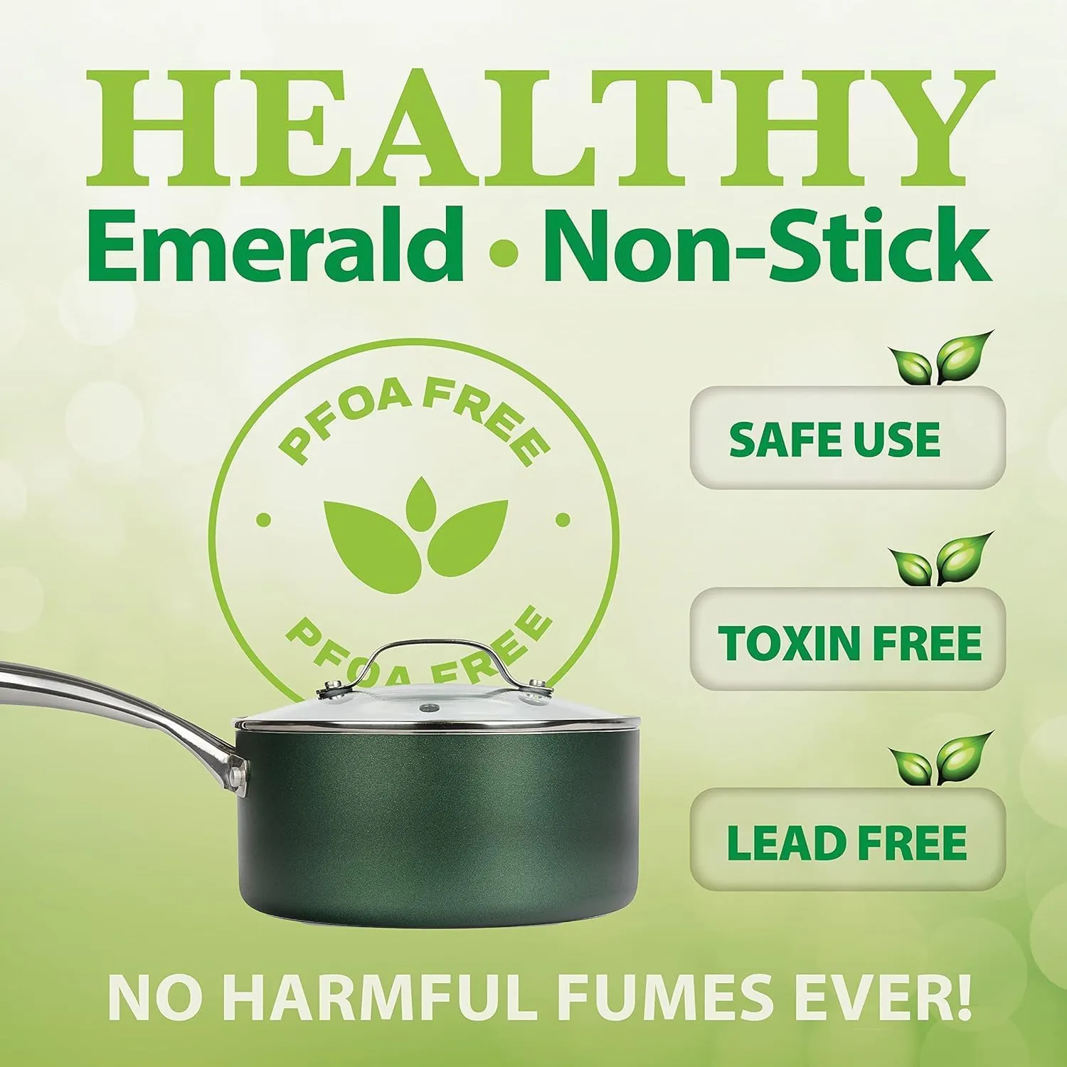 Granitestone 10 Inch Emerald Green Pan for Cooking, Non Stick Frying Pans Nonstick Frying Pan Skillet for Eggs, Omelette, Non Stick Pans, PFOA PFOS Free Oven & Dishwasher Safe