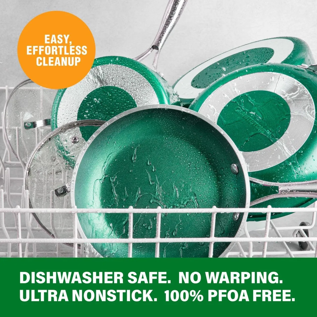 Granitestone 10 Inch Emerald Green Pan for Cooking, Non Stick Frying Pans Nonstick Frying Pan Skillet for Eggs, Omelette, Non Stick Pans, PFOA PFOS Free Oven & Dishwasher Safe