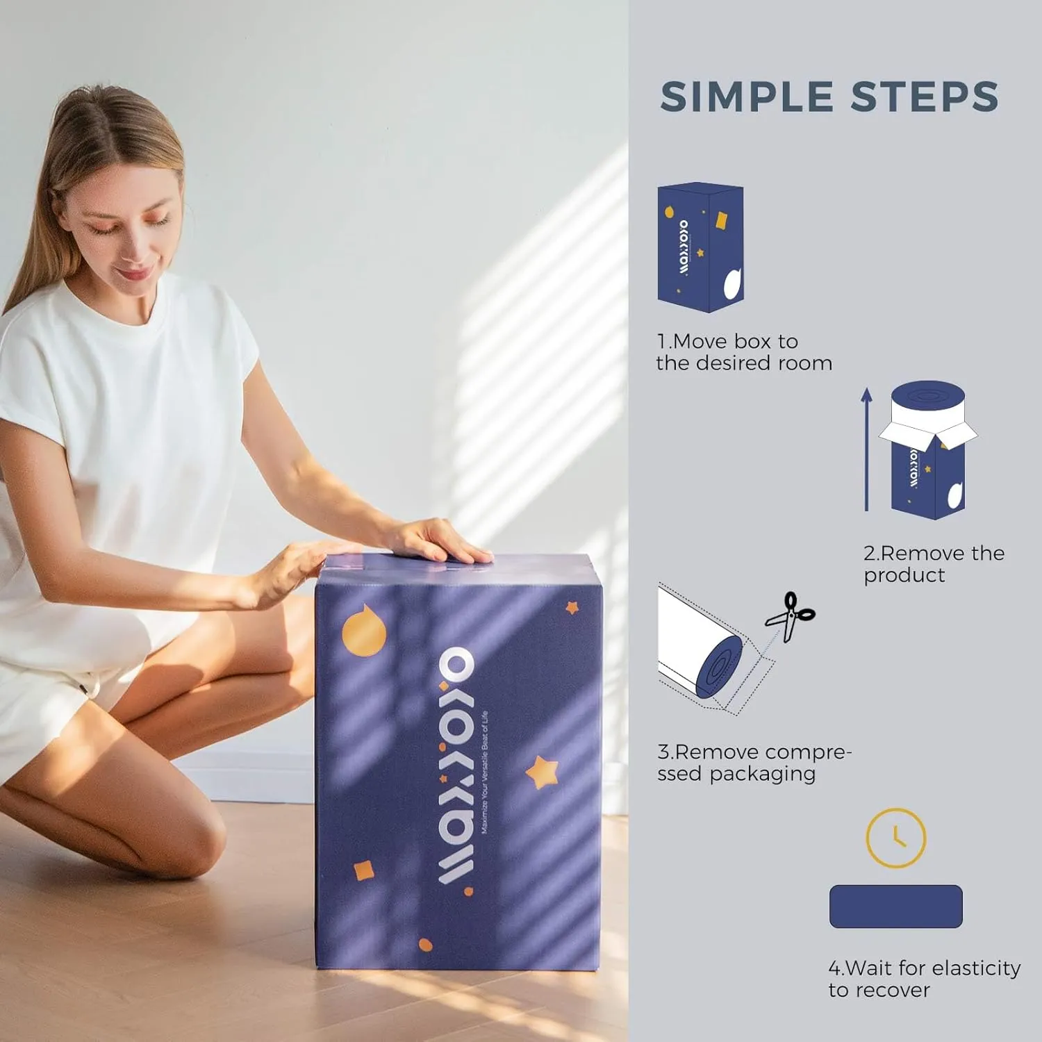 Grey Constellation Japanese Floor Futon Mattress, Tatami Floor Mat Portable Camping Mattress Kids Sleeping Pad Foldable Roll Up Floor Lounger Couch Bed with Mattress Protector Full Size