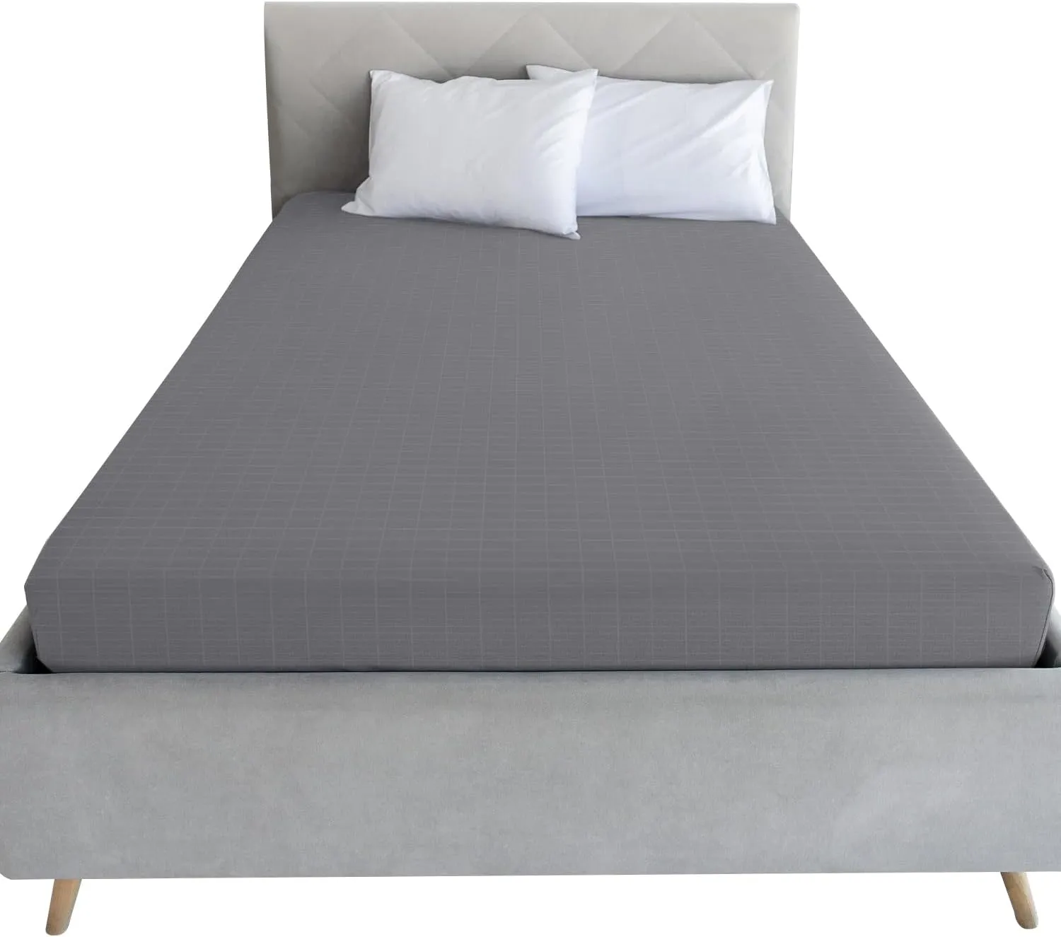 Grounding Fitted Sheet Kit, Grounding Sheets with Deep Pocket, Organic Cotton&Silver Fiber, Conductivity Bed Cover for Sleeping, Earth Connected Bedding (Twin)