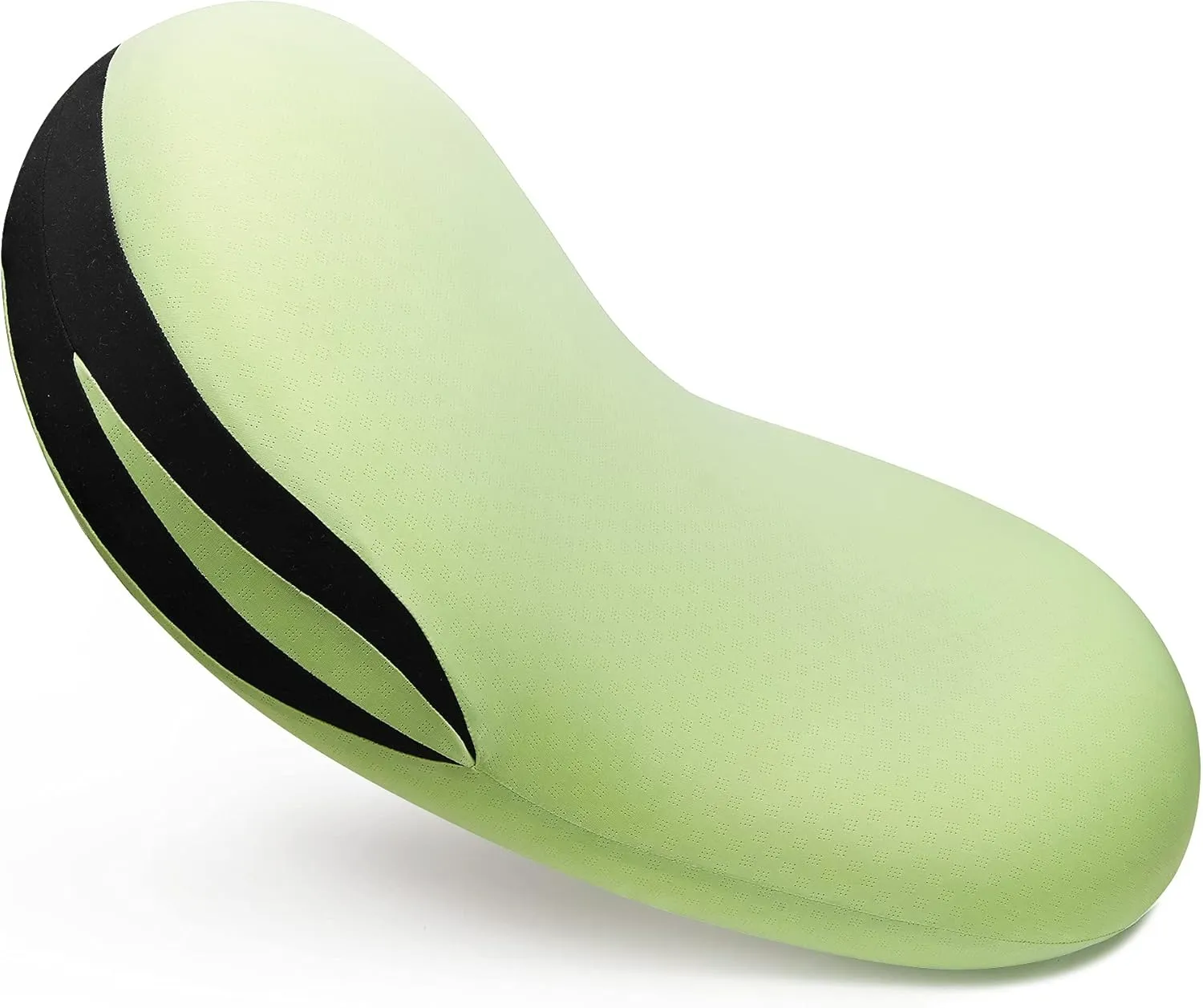 H HOKIZU Cooling Memory Foam Pillow, Cute Pillow Fava Bean Appearance, Soft, Silky, Cool Touch Pillowcase, Cervical Pillow for Neck and Shoulder Pain Relief, Green