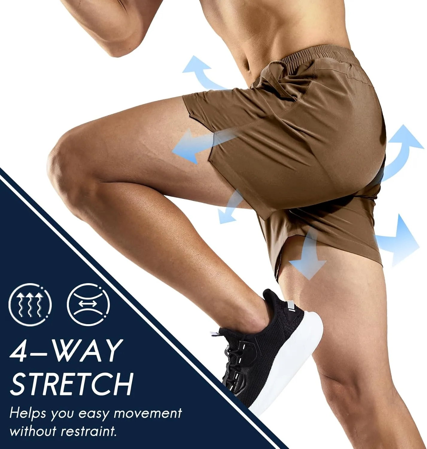 Haimont 5 Inch Mens Dry Fit Running Athletic Shorts with Pockets, Water Resistant Lightweight Quick Dry Gym Workout Shorts